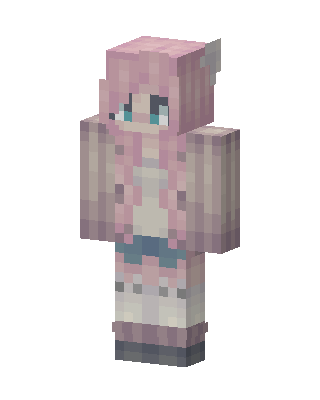 Pastel Cat Girl skin, 3D preview