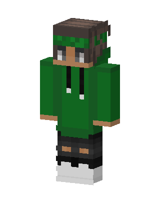 Green Hoodie Boy skin, 3D preview