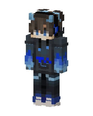 Blue Flame Hoodie skin, 3D preview