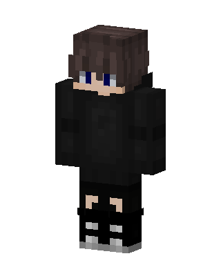 Dark Hoodie Boy skin, 3D preview