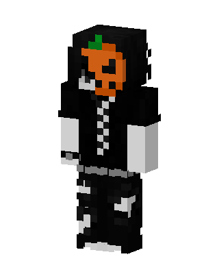 Pumpkin Skull Hoodie skin, 3D preview