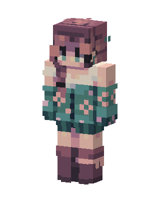 Floral Sweater Girl skin, 3D preview