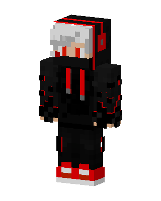 Red Hoodie Gamer skin, 3D preview
