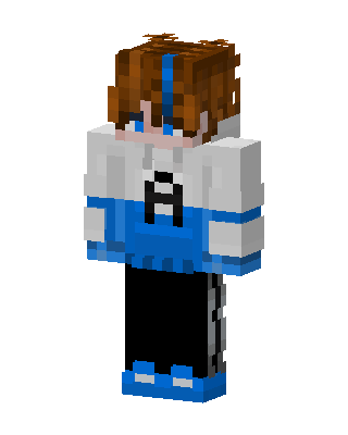 Blue Hoodie Boy skin, 3D preview