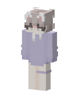 Purple Anime Girl skin, 3D preview