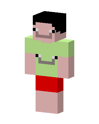 Green Shirt Guy skin, 3D preview