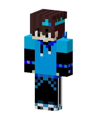 Blue Hoodie Boy skin, 3D preview