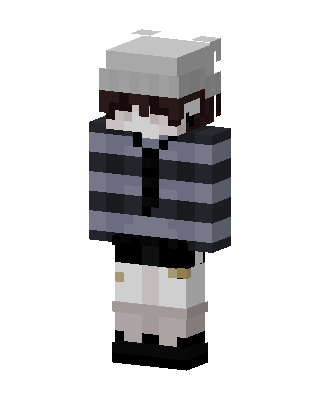 Striped Beanie Kid skin, 3D preview