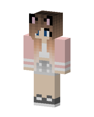 Pink Cat Girl skin, 3D preview