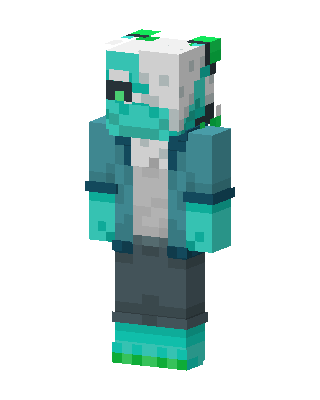 Teal Cutie Girl Minecraft pastel skin