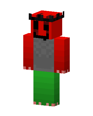 Red Crowned Face skin, 3D preview