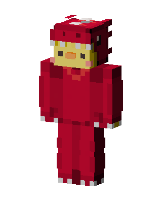Red Dino Onesie skin, 3D preview