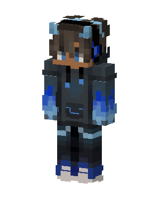 Blue Flame Gamer skin, 3D preview