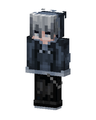 Silver Hoodie Boy skin, 3D preview