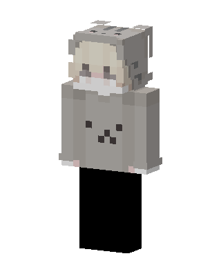 Gray Cat Hoodie skin, 3D preview