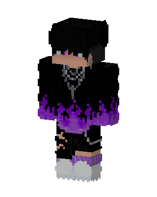 Purple Flame Hoodie skin, 3D preview