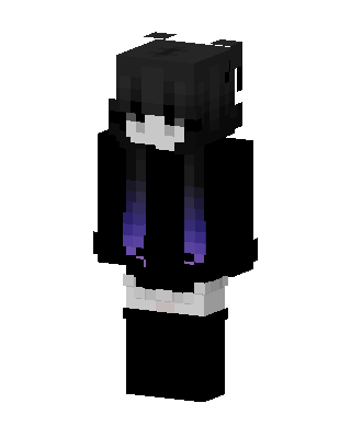 Galaxy Goth Girl skin, 3D preview