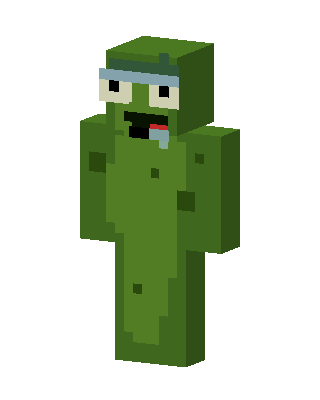 Pickle Rick skin, 3D preview