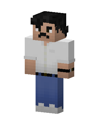 Mustached Man skin, 3D preview