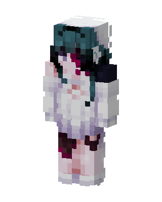 White Anime Girl skin, 3D preview