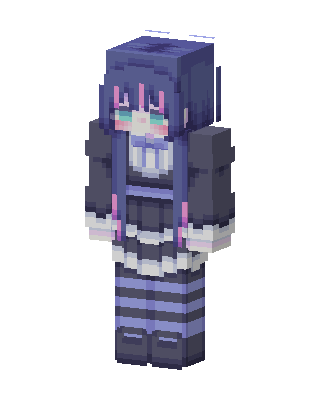 Purple Student Girl skin, 3D preview