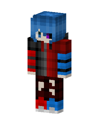 Blue Hair Hoodie skin, 3D preview