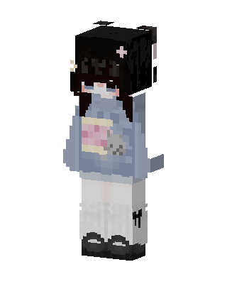 Gray Hoodie Girl skin, 3D preview