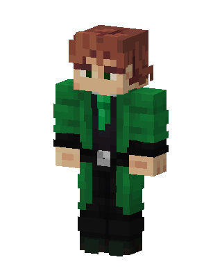 Green Student Boy skin, 3D preview