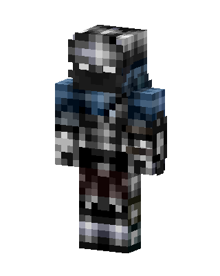 Gray Masked Knight Boy skin, 3D preview