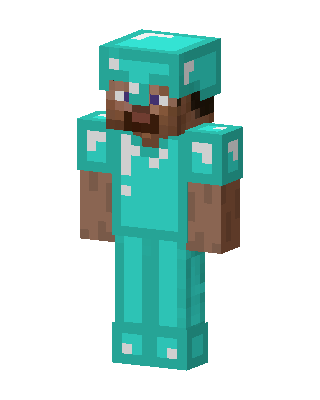 Diamond Armor Steve skin, 3D preview