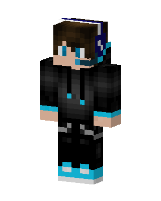 Cyan Gamer skin, 3D preview