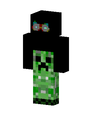 Creeper Hoodie skin, 3D preview