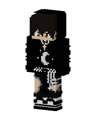 Moon Hoodie Boy skin, 3D preview