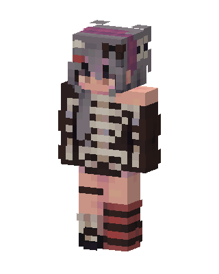Skeleton Hoodie Girl skin, 3D preview