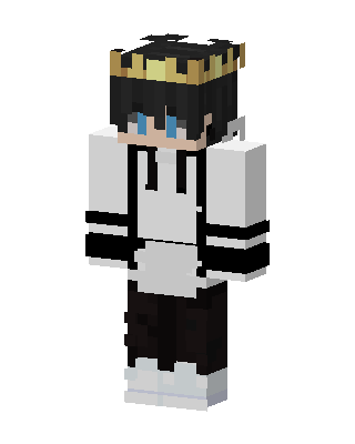 Crowned Hoodie Boy skin, 3D preview