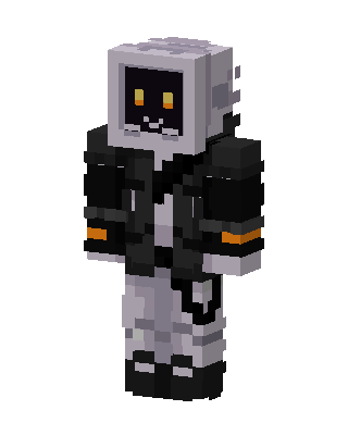 Gray Glowing Robot skin, 3D preview
