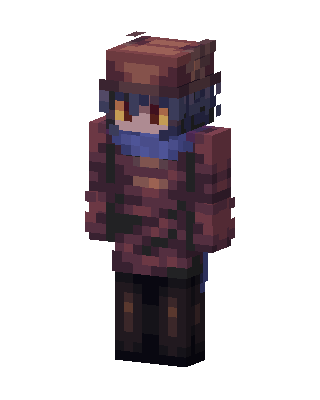 Crimson Scarf Wanderer skin, 3D preview