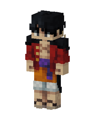 Red Anime Girl skin, 3D preview