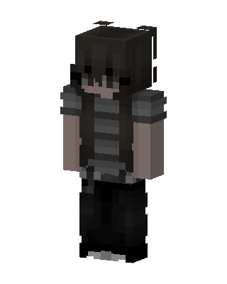 Gray Striped Emo skin, 3D preview