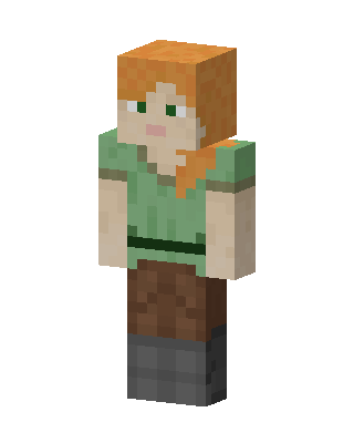 Green Mob Girl skin, 3D preview