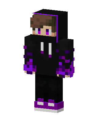 Purple Flame Hoodie skin, 3D preview