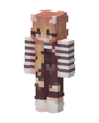Striped Horn Girl skin, 3D preview