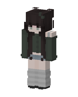 Gray Student Girl skin, 3D preview