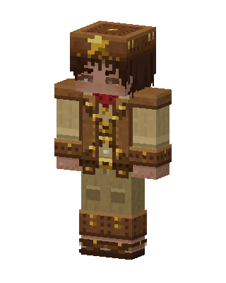 Brown Hero Girl skin, 3D preview