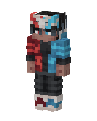 Red Blue Split skin, 3D preview