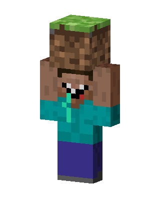 Dirt Block Steve skin, 3D preview