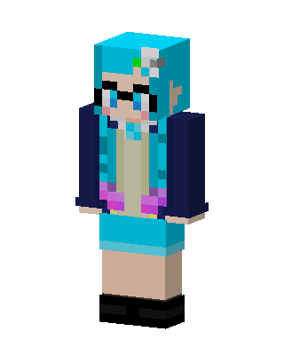 Cyan Hair Girl skin, 3D preview