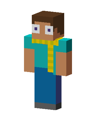 Blue Student Boy skin, 3D preview