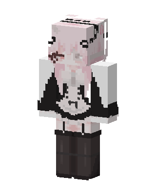 White Anime Girl skin, 3D preview