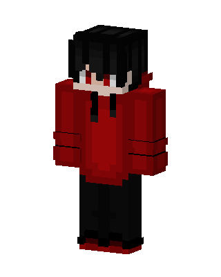 Crimson Hoodie Boy skin, 3D preview